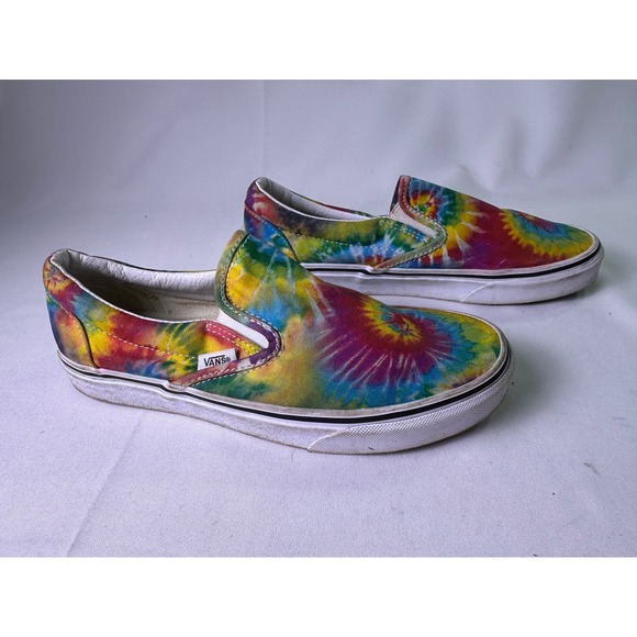 Vans Shoes - Vans Asher Tie Dye Slip On Shoes Multi Color Spiral Canvas Sneakers Womens 7.5‎